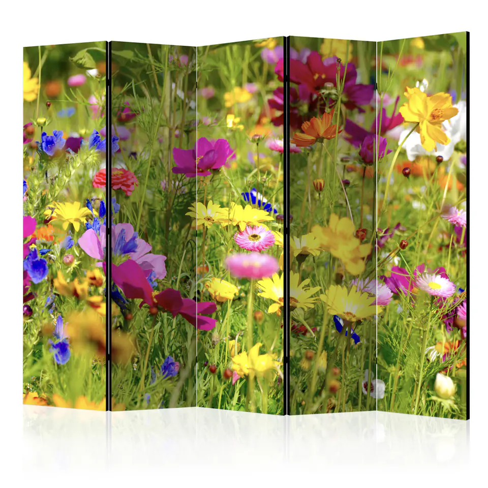 ⁨Screen 5-piece - Summer flowers II [Room Dividers] (size 225x172)⁩ at Wasserman.eu