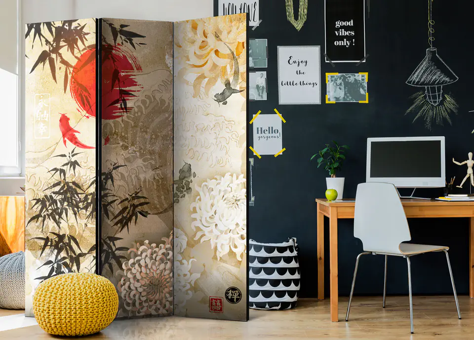 ⁨Parawan - Rybi taniec (rozmiar 135x172, wykończenie Jednostronny)⁩ w sklepie Wasserman.eu