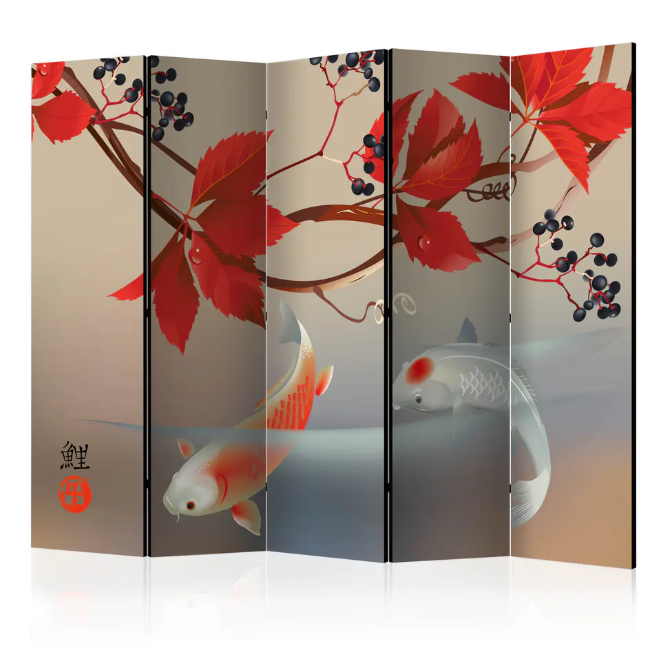 ⁨Screen 5-piece - Happy Fish II [Room Dividers] (size 225x172)⁩ at Wasserman.eu