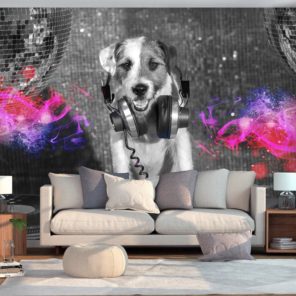 ⁨Wall mural - DJ dog (size 100x70)⁩ at Wasserman.eu