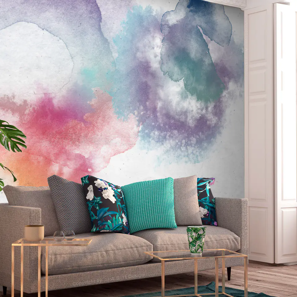 ⁨Self-adhesive mural - Painted mirages - the first variant (size 98x70)⁩ at Wasserman.eu