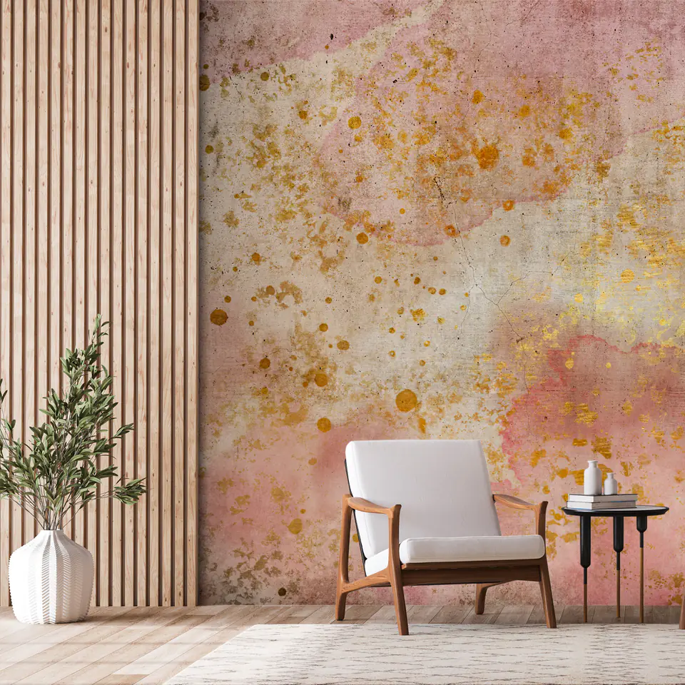 ⁨Self-adhesive mural - Golden bubbles (size 98x70)⁩ at Wasserman.eu