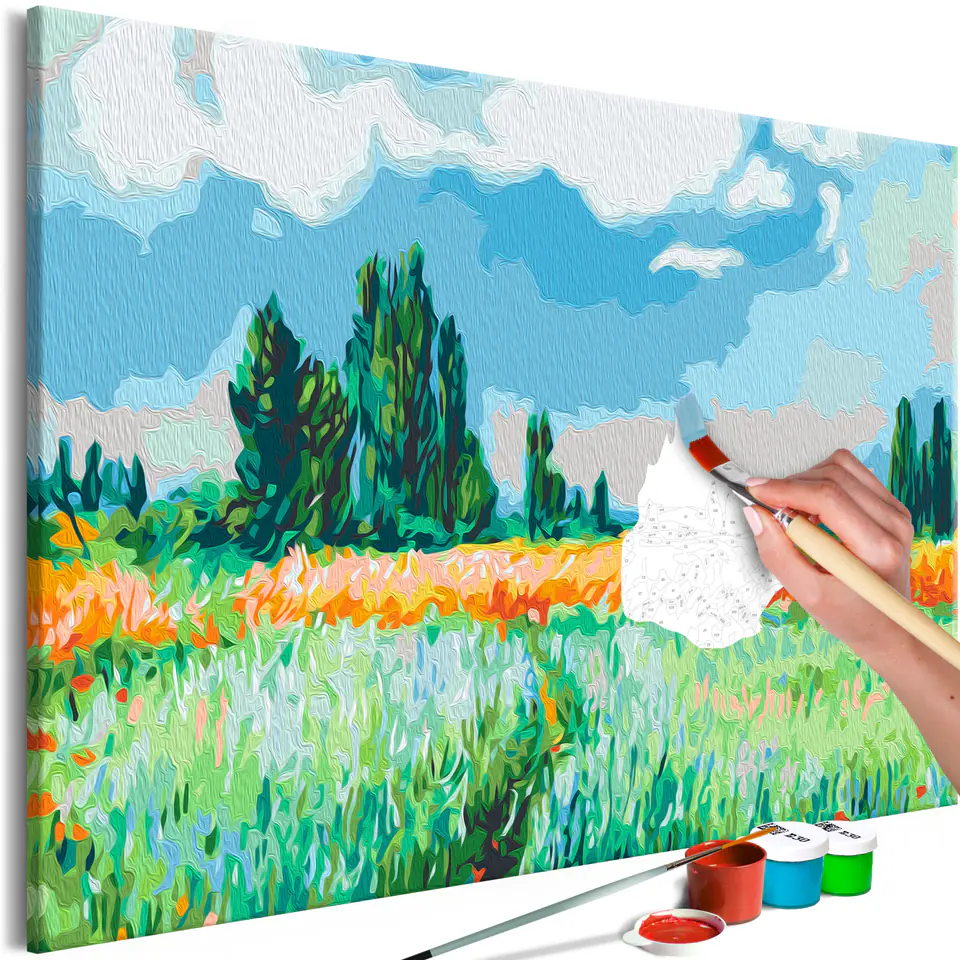 ⁨Self-painting - Claude monet: Wheat field (size 60x40)⁩ at Wasserman.eu