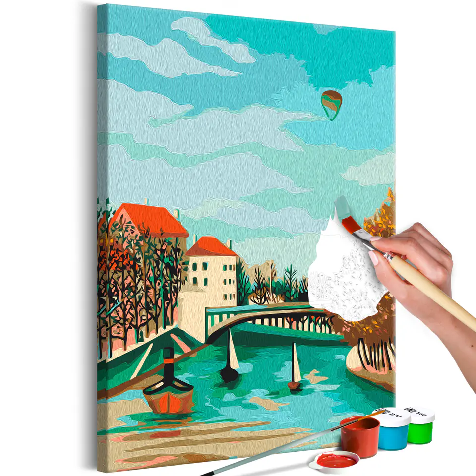⁨Self-painting - Henri Rousseau - Study for View of the Pont de Sèvres (size 40x60)⁩ at Wasserman.eu