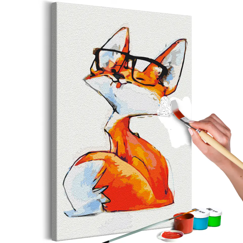 ⁨Self-painting - Fox glasses (size 40x60)⁩ at Wasserman.eu