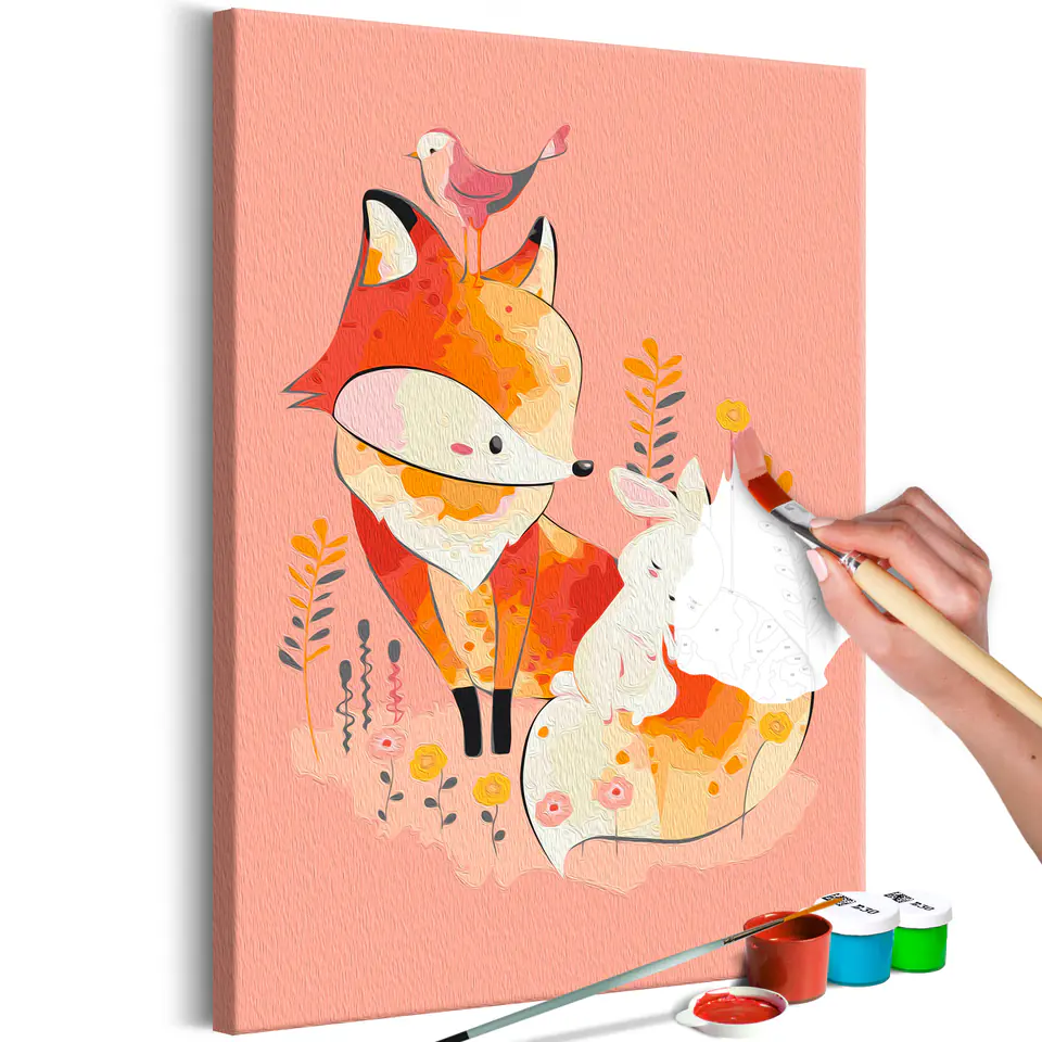 ⁨Self-painting - Fox and rabbit (size 40x60)⁩ at Wasserman.eu