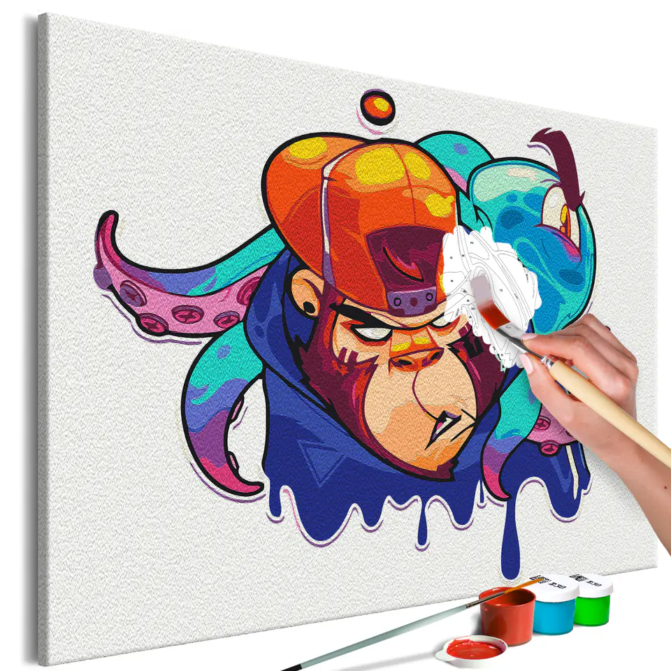 ⁨Self-painting - Graffiti with a monkey (size 60x40)⁩ at Wasserman.eu