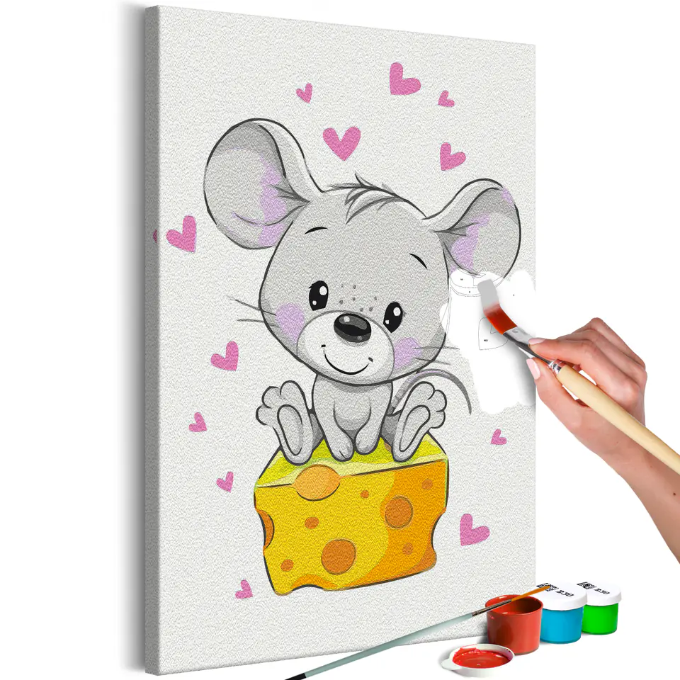 ⁨Self-painting - Mouse in love (size 40x60)⁩ at Wasserman.eu