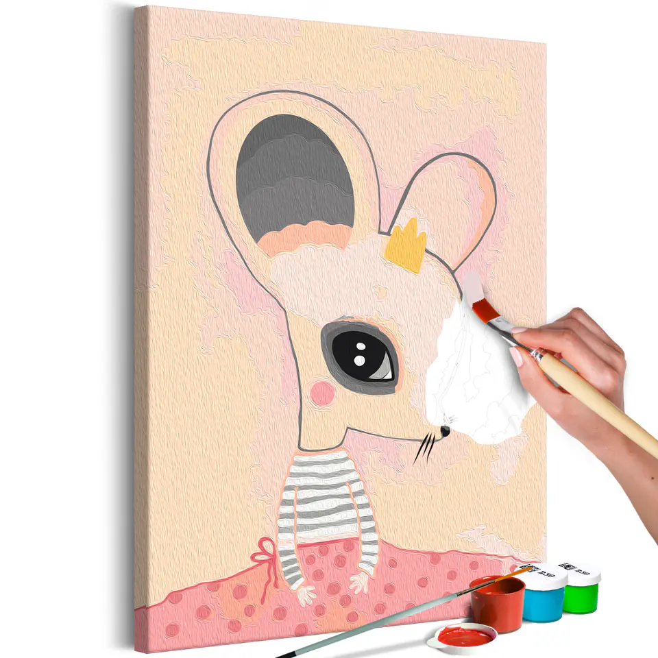 ⁨Self-painting - Embarrassed mouse (size 40x60)⁩ at Wasserman.eu