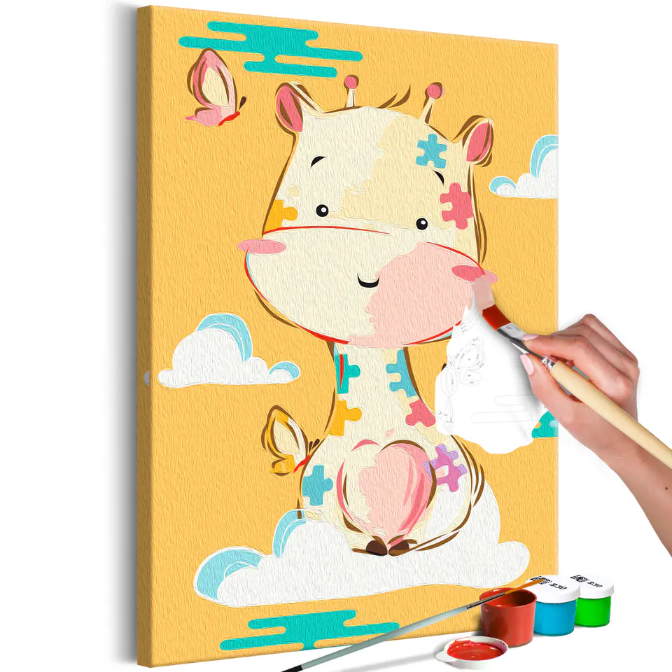 ⁨Self-painting - Funny giraffe (size 40x60)⁩ at Wasserman.eu