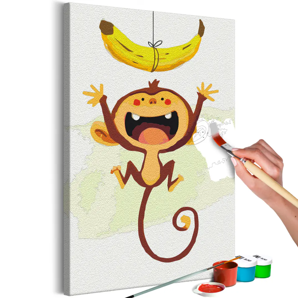 ⁨Self-painting - Hungry monkey (size 40x60)⁩ at Wasserman.eu