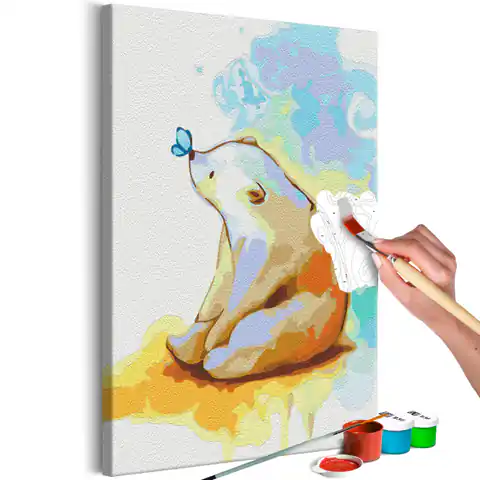 ⁨Self-painting - Bear and butterfly (size 40x60)⁩ at Wasserman.eu
