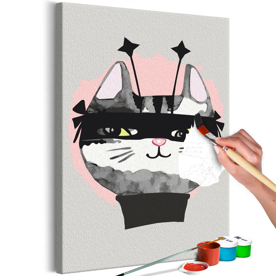 ⁨Self-painting - Burglar cat (size 40x60)⁩ at Wasserman.eu