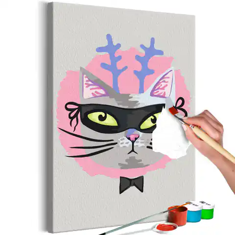 ⁨Obraz do samodzielnego malowania - Kot z rogami⁩ w sklepie Wasserman.eu