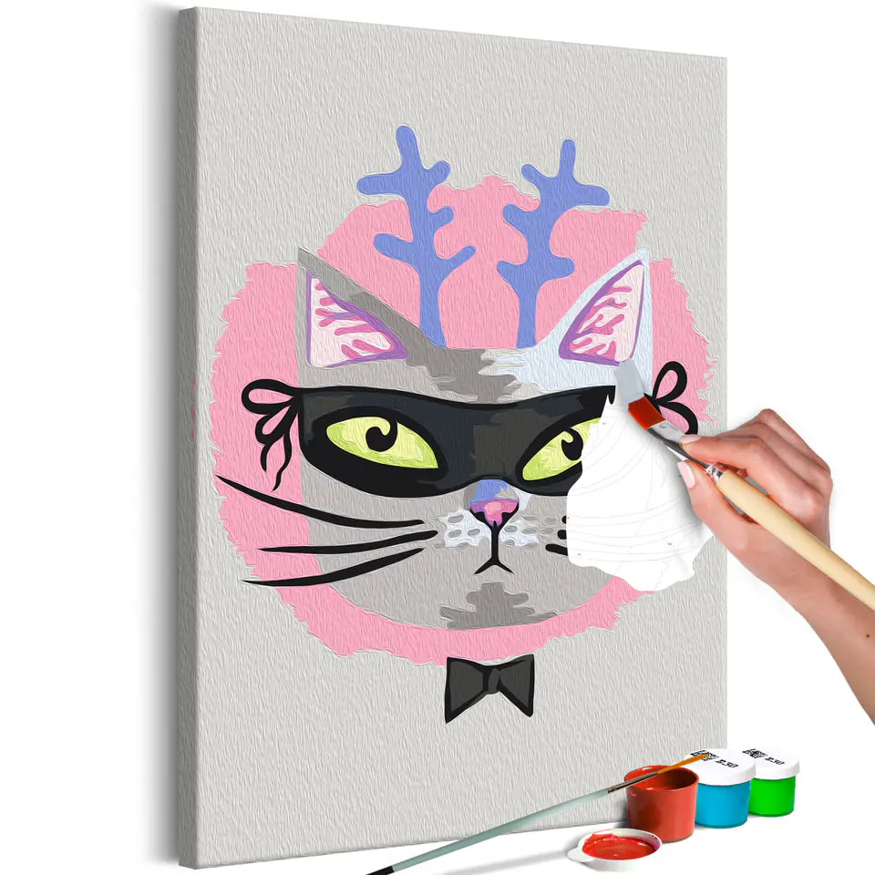 ⁨Self-painting - Cat with horns (size 40x60)⁩ at Wasserman.eu