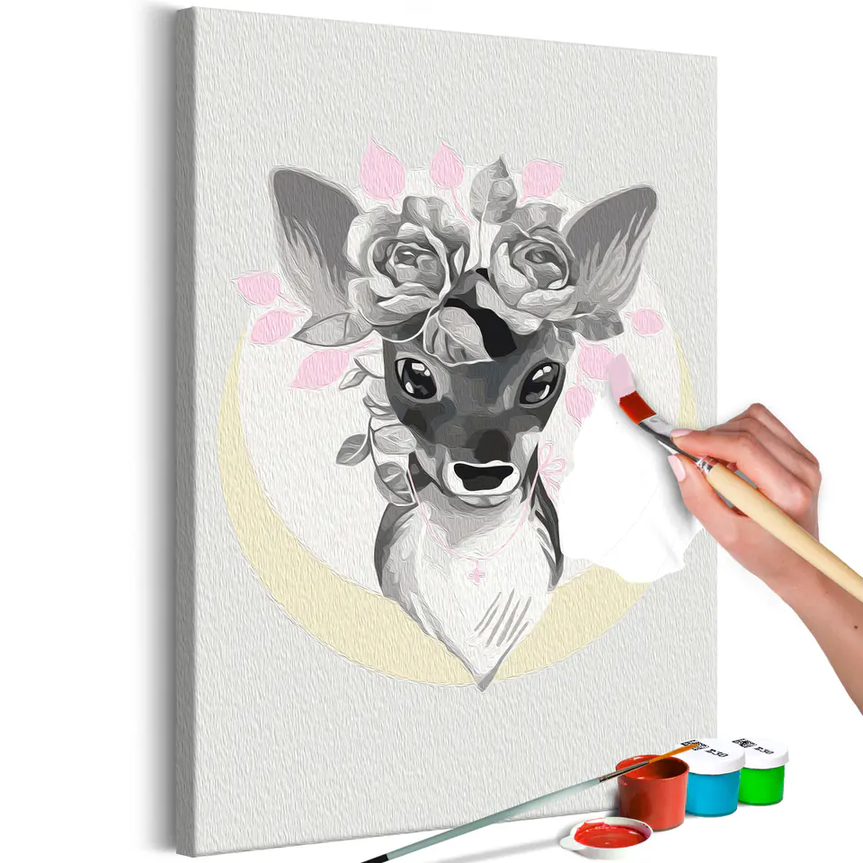 ⁨Self-painting - Doe with flowers (size 40x60)⁩ at Wasserman.eu