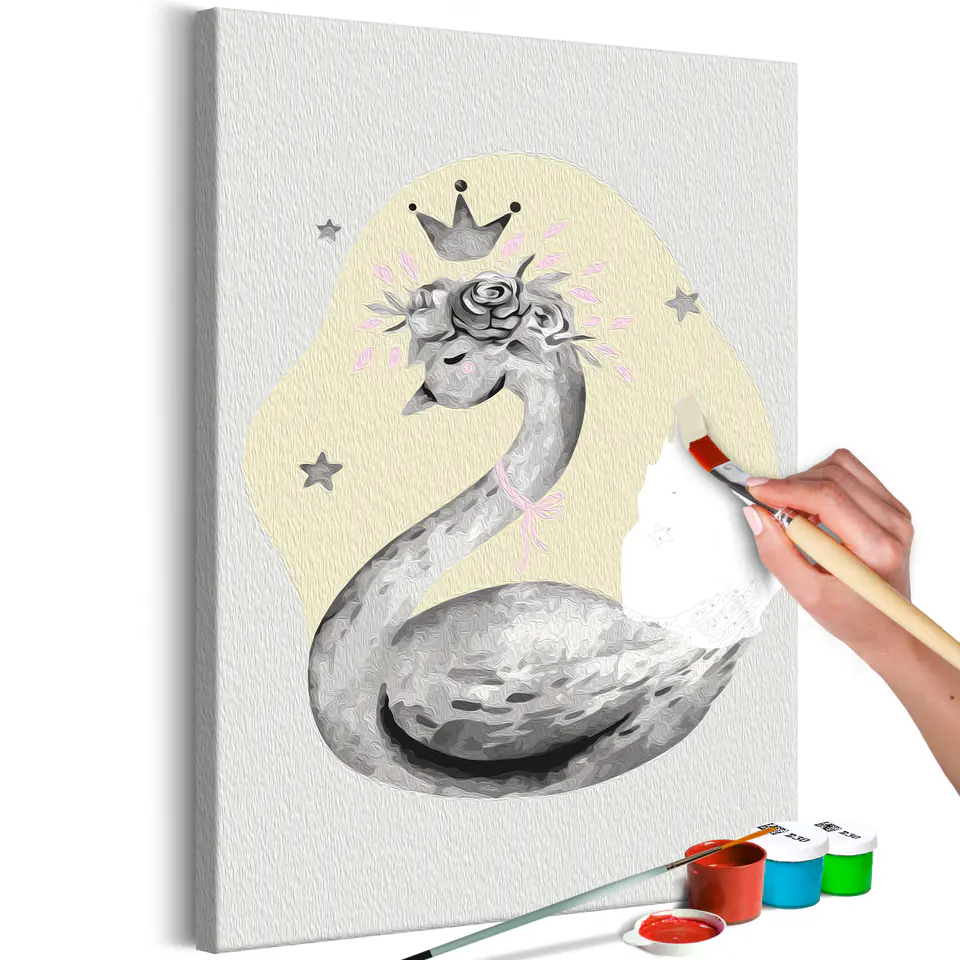 ⁨Self-painting - Swan in the crown (size 40x60)⁩ at Wasserman.eu