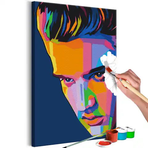⁨Obraz do samodzielnego malowania - Kolorowy Elvis (rozmiar 40x60)⁩ w sklepie Wasserman.eu