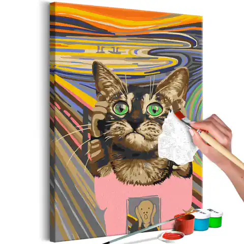 ⁨Self-painting - Cat's panic (size 40x60)⁩ at Wasserman.eu