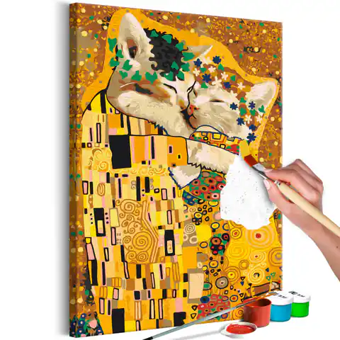 ⁨Self-painting - Cat kiss (size 40x60)⁩ at Wasserman.eu