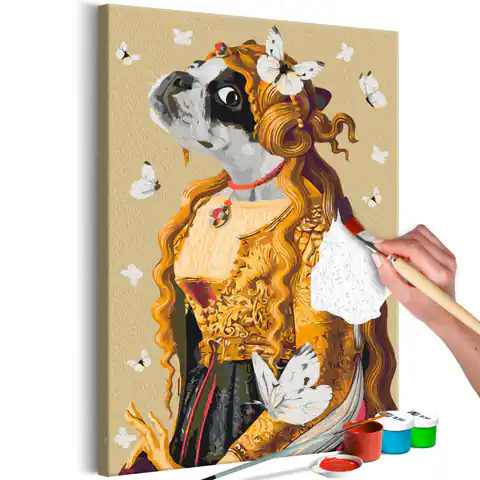 ⁨Self-painting - Mrs. pug (size 40x60)⁩ at Wasserman.eu