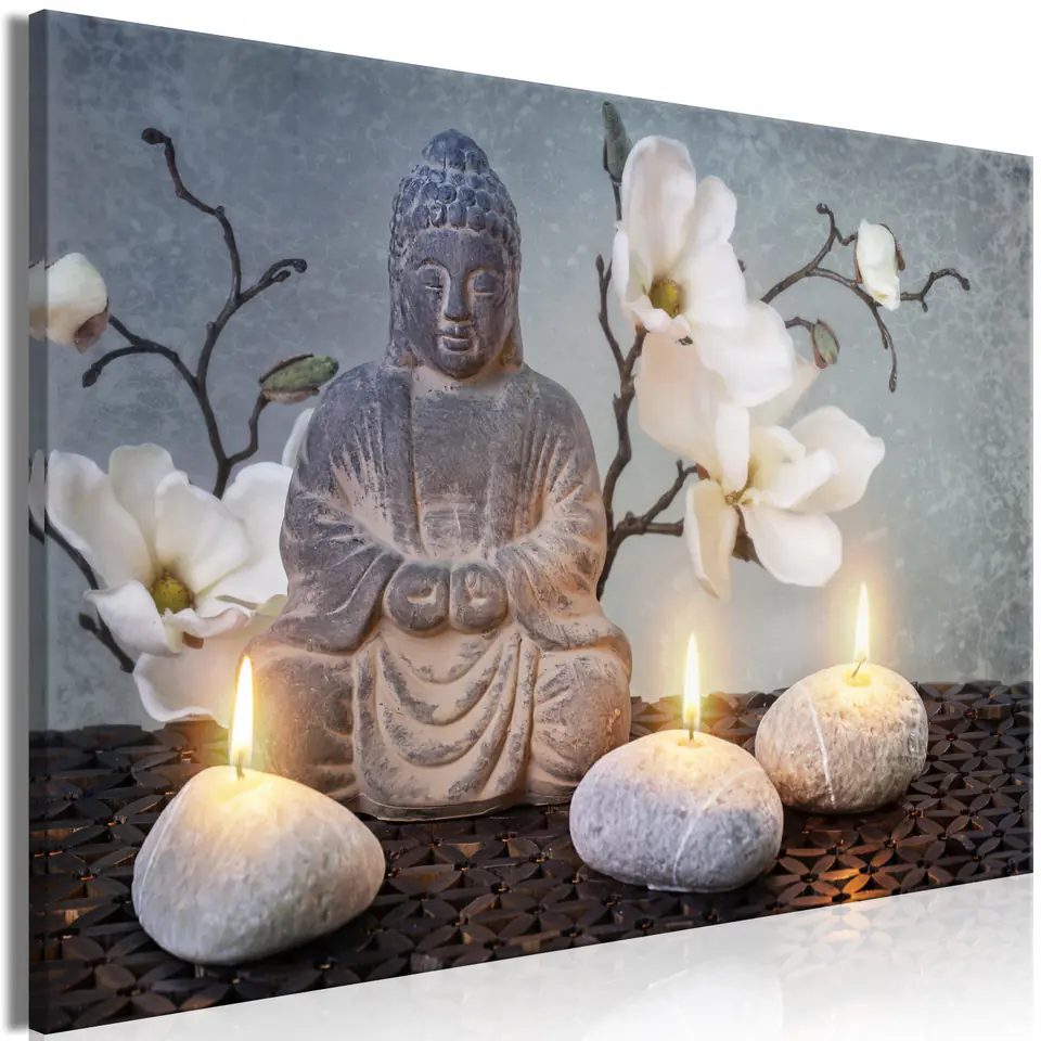 ⁨Picture - Buddha and stones (1-piece) wide (size 120x80)⁩ at Wasserman.eu