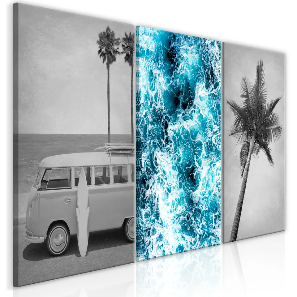 ⁨Obraz - Wspomnienia z wakacji (3-częściowy) (rozmiar 120x60, wykończenie Premium Print)⁩ w sklepie Wasserman.eu