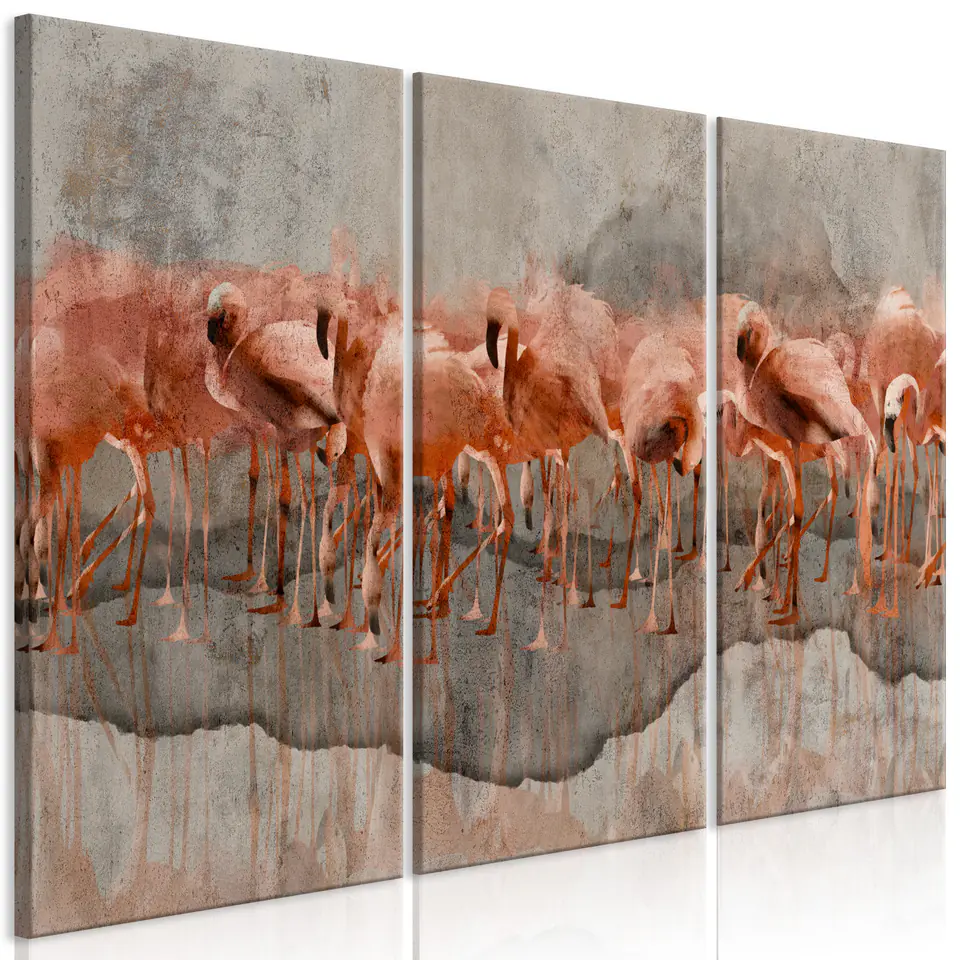 ⁨Picture - Flamingo Lake (3-piece) (size 90x60)⁩ at Wasserman.eu