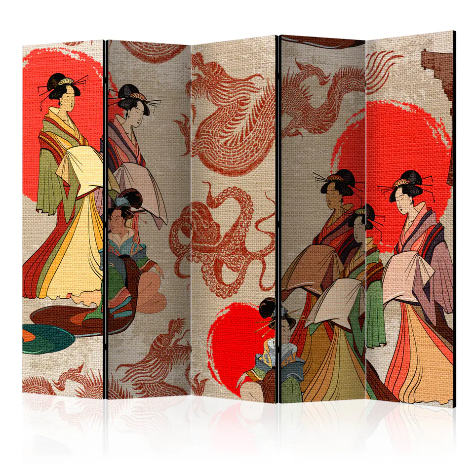 ⁨Parawan - Gejsze II [Room Dividers] (rozmiar 225x172, wykończenie Dwustronny)⁩ w sklepie Wasserman.eu