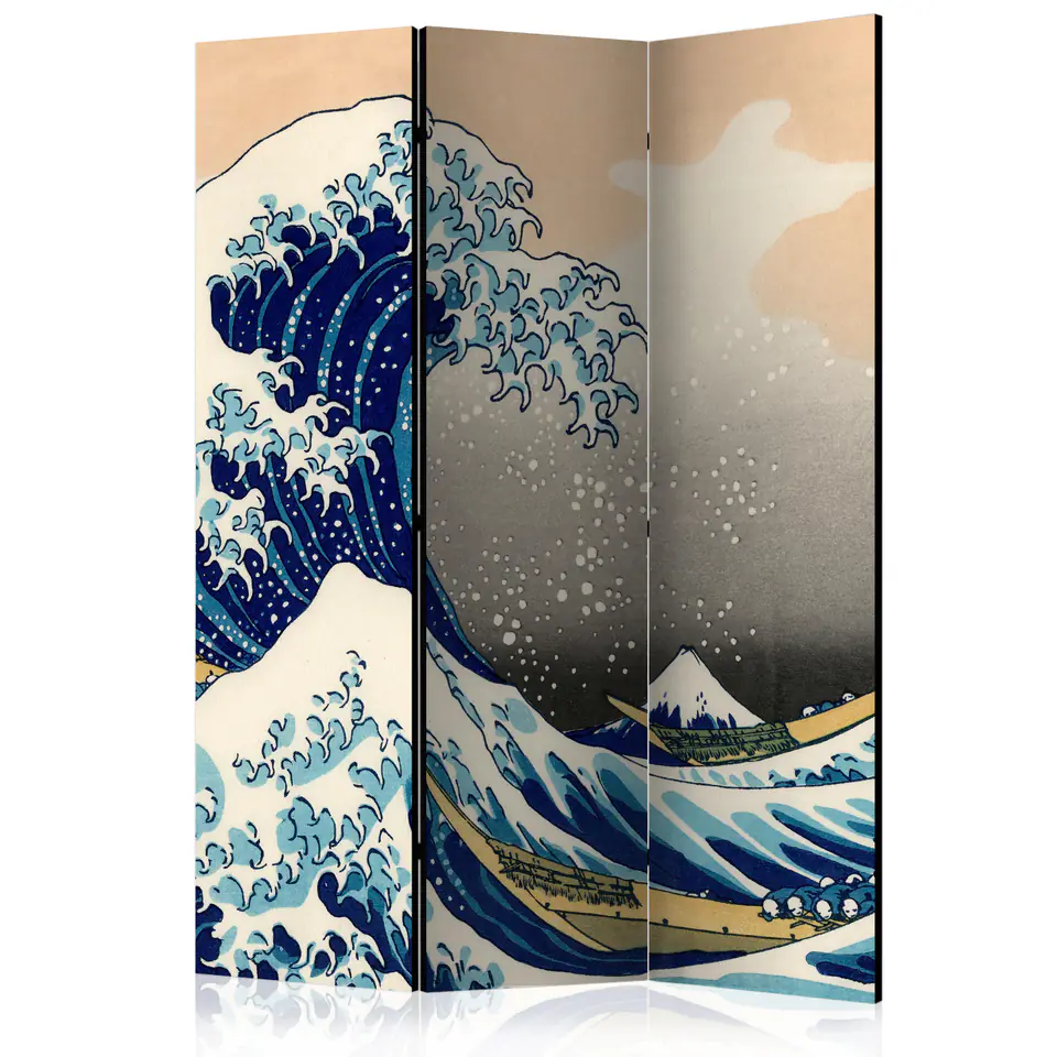 ⁨Parawan - Wielka fala w Kanagawie [Room Dividers] (rozmiar 135x172, wykończenie Dwustronny)⁩ w sklepie Wasserman.eu