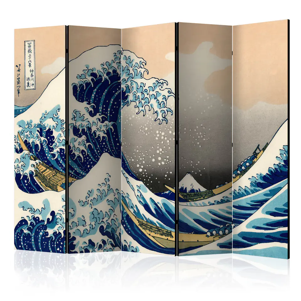 ⁨Parawan - Wielka fala w Kanagawie II [Room Dividers] (rozmiar 225x172, wykończenie Dwustronny)⁩ w sklepie Wasserman.eu