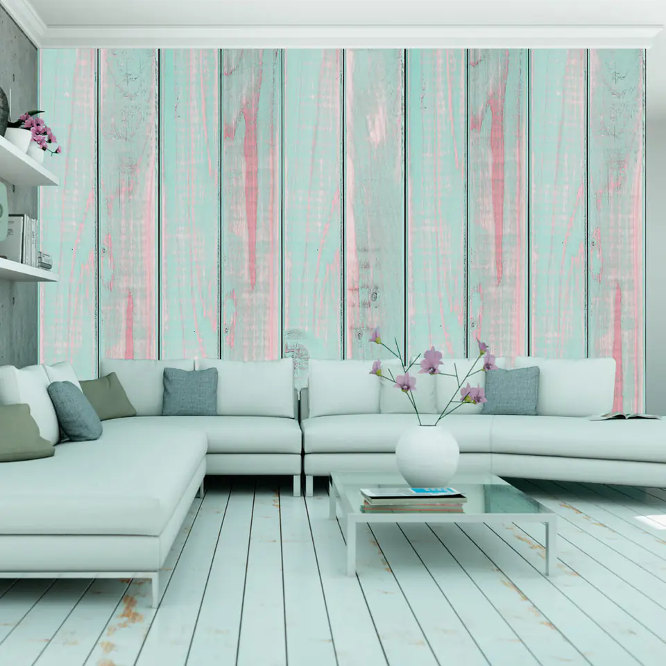 ⁨Wall mural - Mint clouds (size 50x1000)⁩ at Wasserman.eu