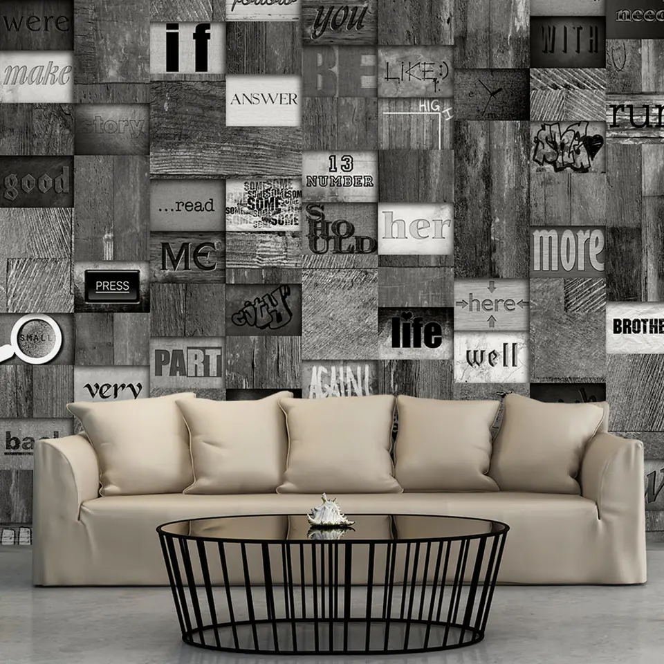 ⁨Wall mural - Word mosaic (size 50x1000)⁩ at Wasserman.eu