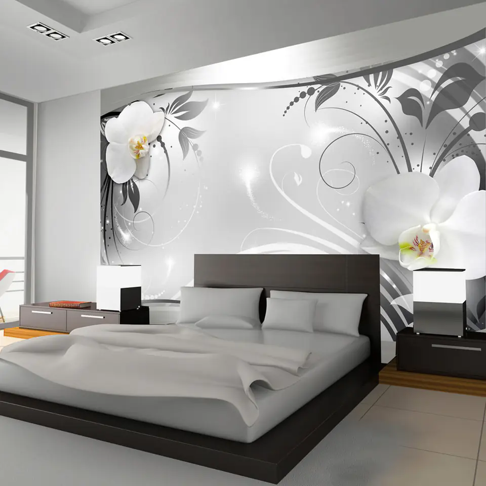 ⁨Wall mural - Silver abstraction (size 400x280)⁩ at Wasserman.eu