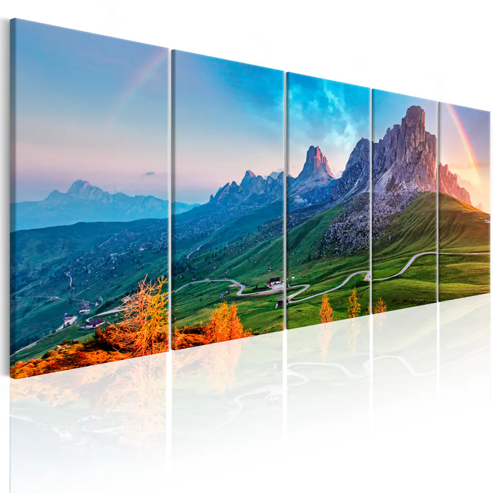 ⁨Painting - Rainbow in the Alps I (size 200x80)⁩ at Wasserman.eu