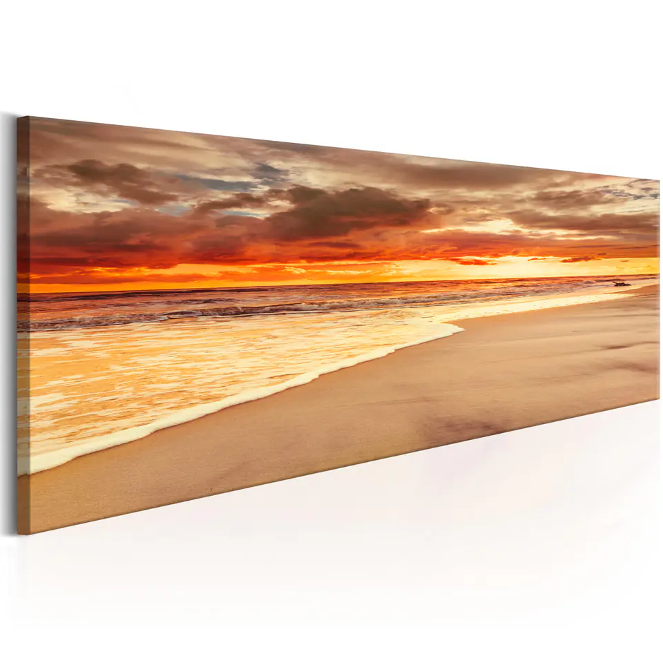 ⁨Picture - Beach: Beautiful sunset (size 120x40)⁩ at Wasserman.eu