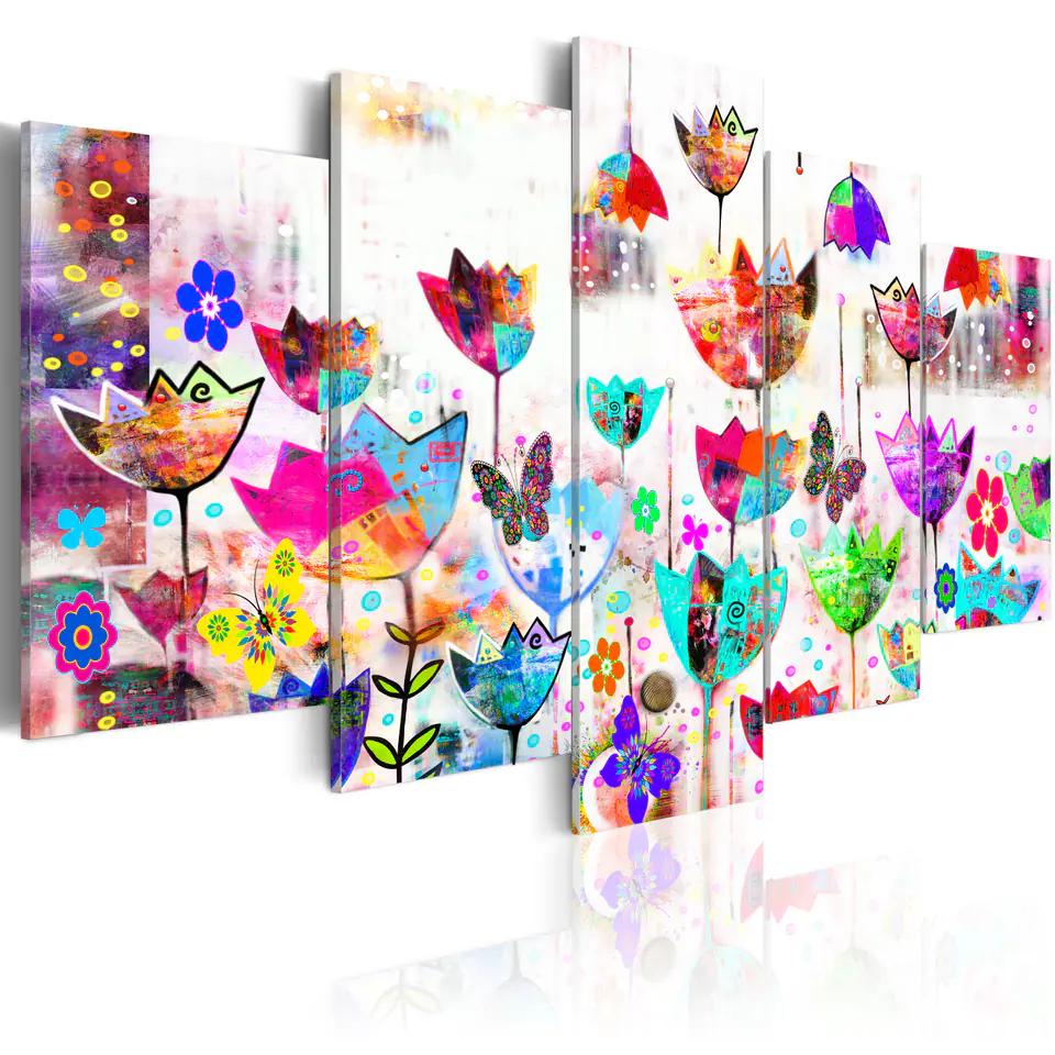 ⁨Picture - Tulips in the rain (size 100x50)⁩ at Wasserman.eu