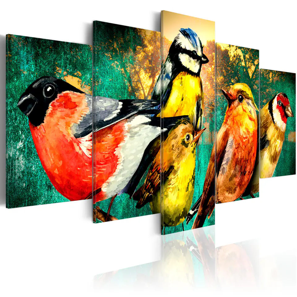 ⁨Obraz - Narada ptaków (rozmiar 225x112.5, wykończenie Premium Print)⁩ w sklepie Wasserman.eu