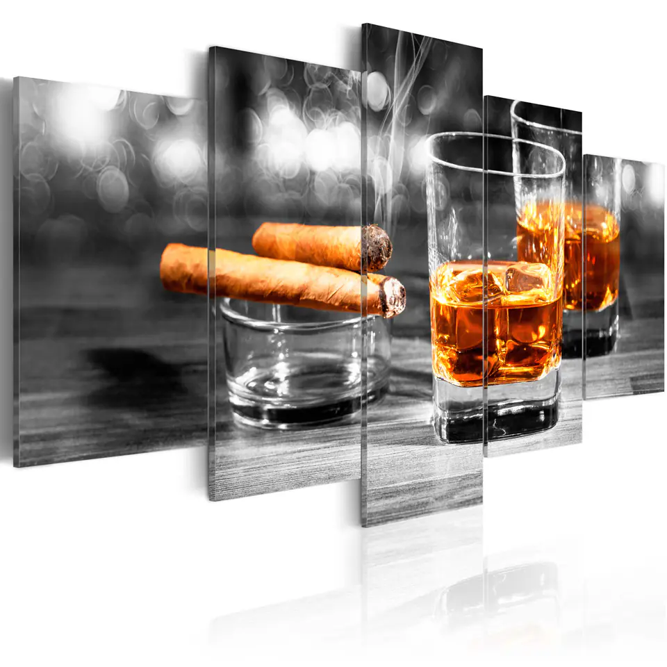 ⁨Picture - Cigars and whiskey (size 100x50)⁩ at Wasserman.eu