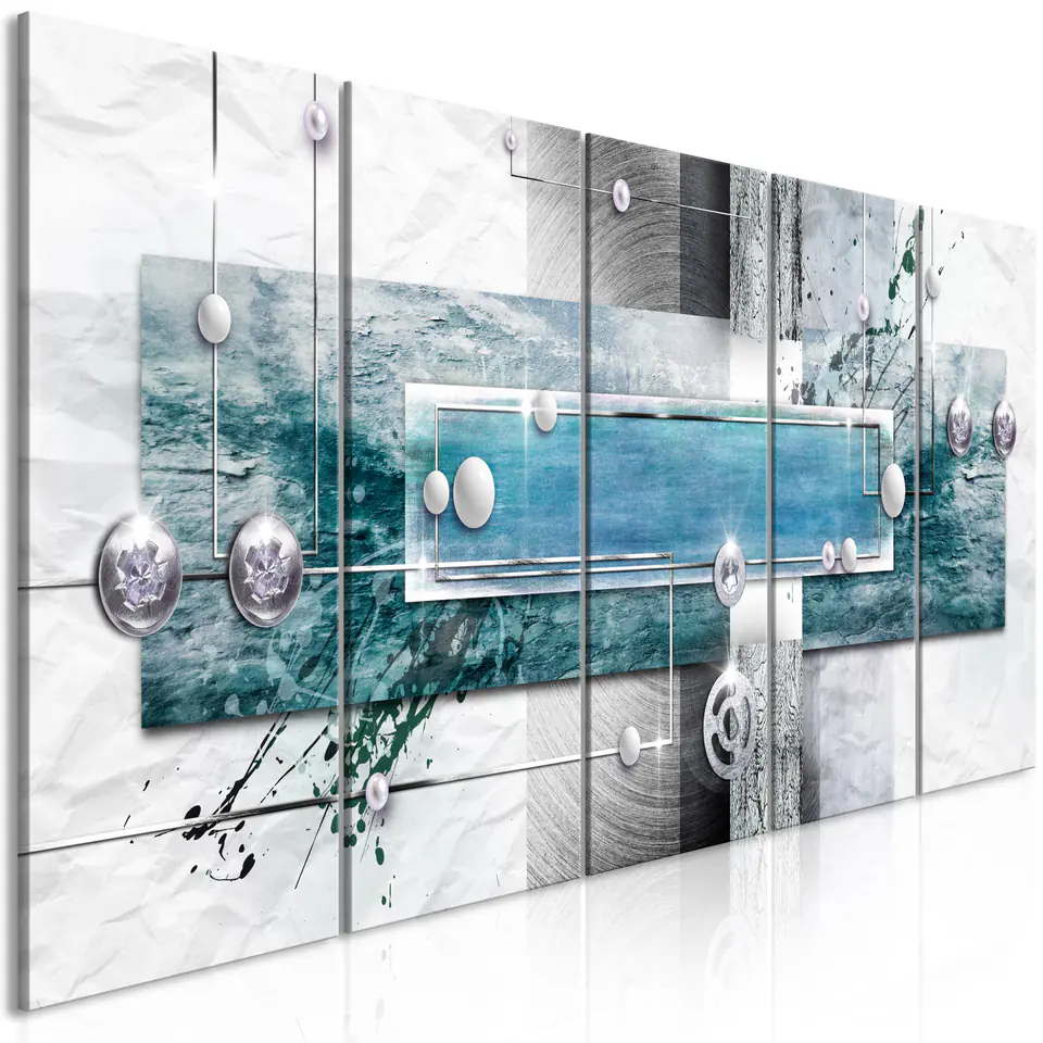 ⁨Image - Mysterious mechanism (5-piece) narrow blue (size 200x80)⁩ at Wasserman.eu