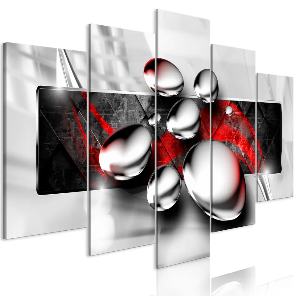 ⁨Picture - Glossy stones (5-piece), wide red (size 100x50)⁩ at Wasserman.eu