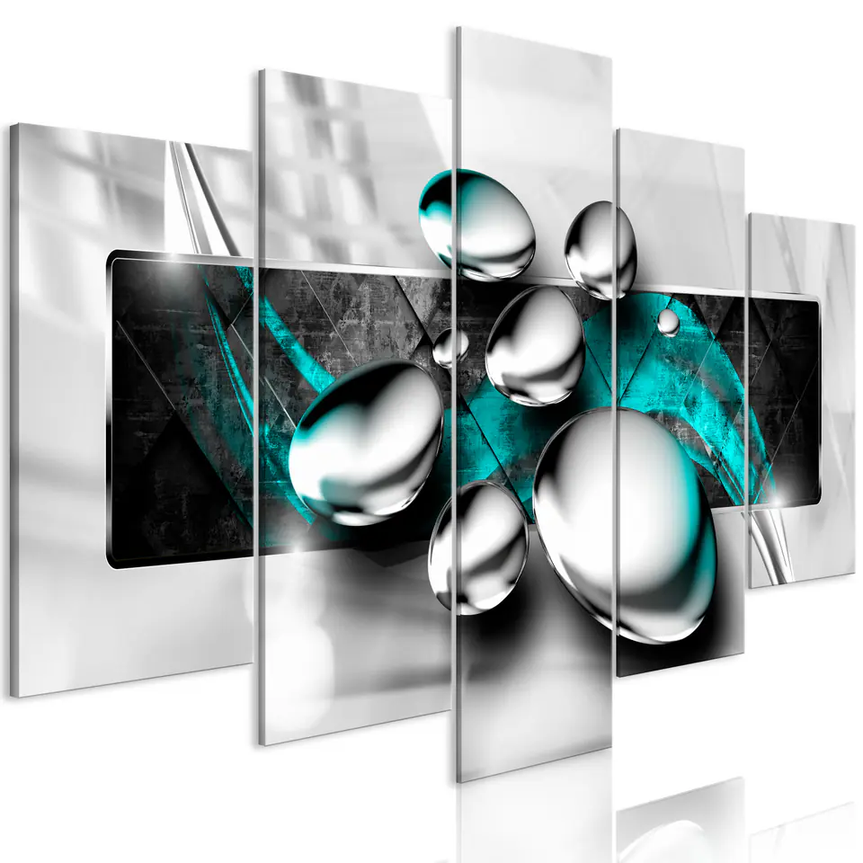 ⁨Picture - Shiny stones (5-piece), wide turquoise (size 100x50)⁩ at Wasserman.eu