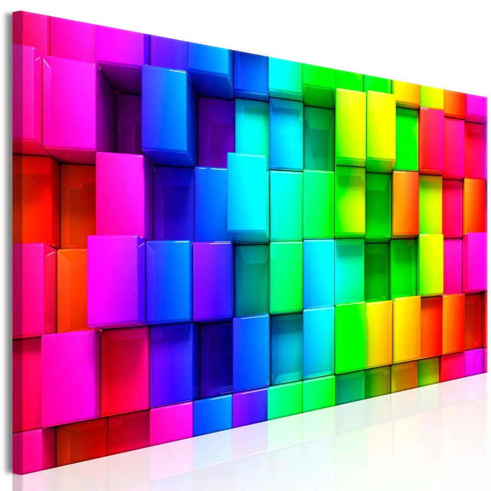 ⁨Picture - Colored cubes (1-piece), narrow (size 135x45)⁩ at Wasserman.eu