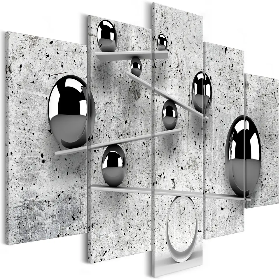 ⁨Picture - Balls and concrete (5-piece) wide (size 100x50)⁩ at Wasserman.eu