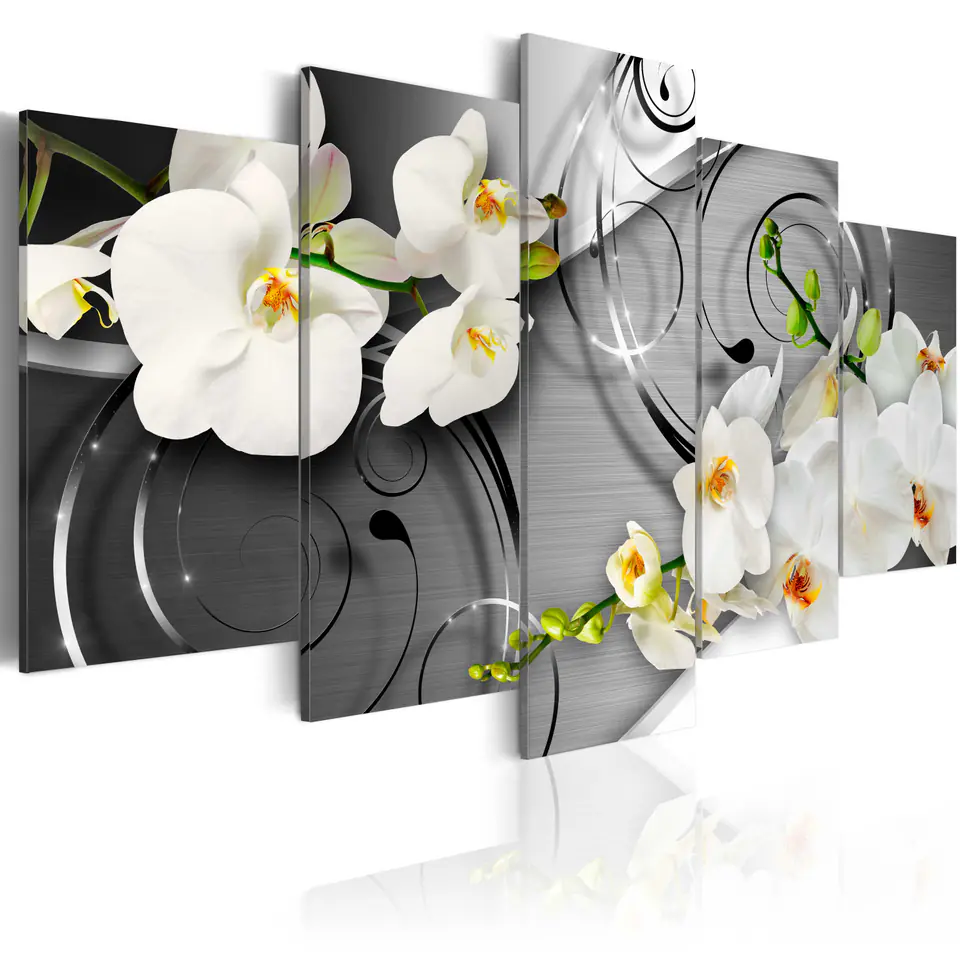 ⁨Obraz - Mleczne orchidee (rozmiar 225x112.5, wykończenie Premium Print)⁩ w sklepie Wasserman.eu