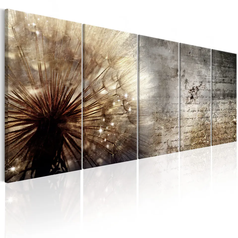 ⁨painting - Beige dandelion (size 225x90)⁩ at Wasserman.eu