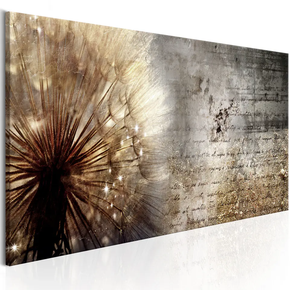⁨Obraz - Dmuchawiec na betonie (rozmiar 150x50, wykończenie Premium Print)⁩ w sklepie Wasserman.eu