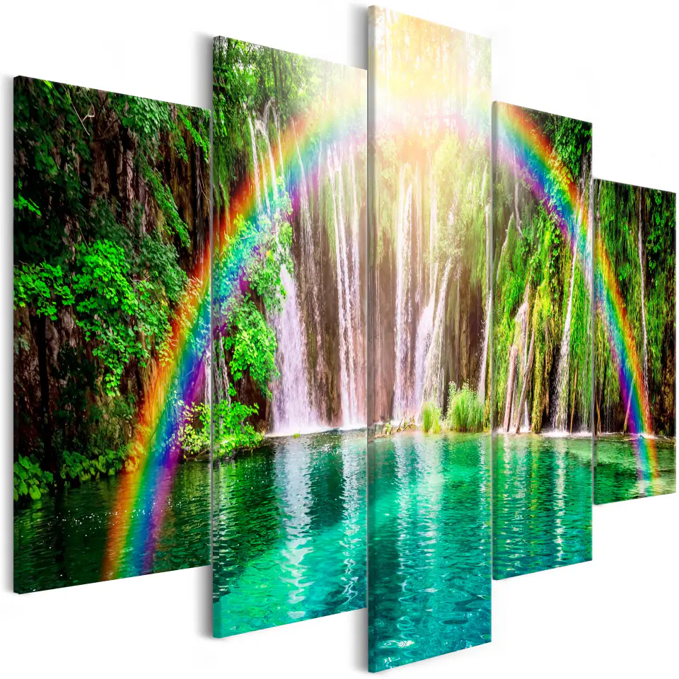 ⁨Obraz - Czas tęczy (5-częściowy) szeroki (rozmiar 225x100, wykończenie Premium Print)⁩ w sklepie Wasserman.eu