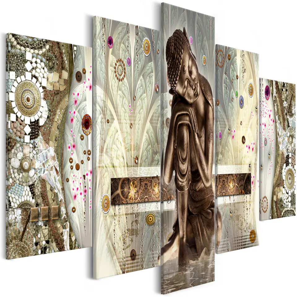 ⁨Picture - Buddha's Dream (5-piece) wide (size 100x50)⁩ at Wasserman.eu