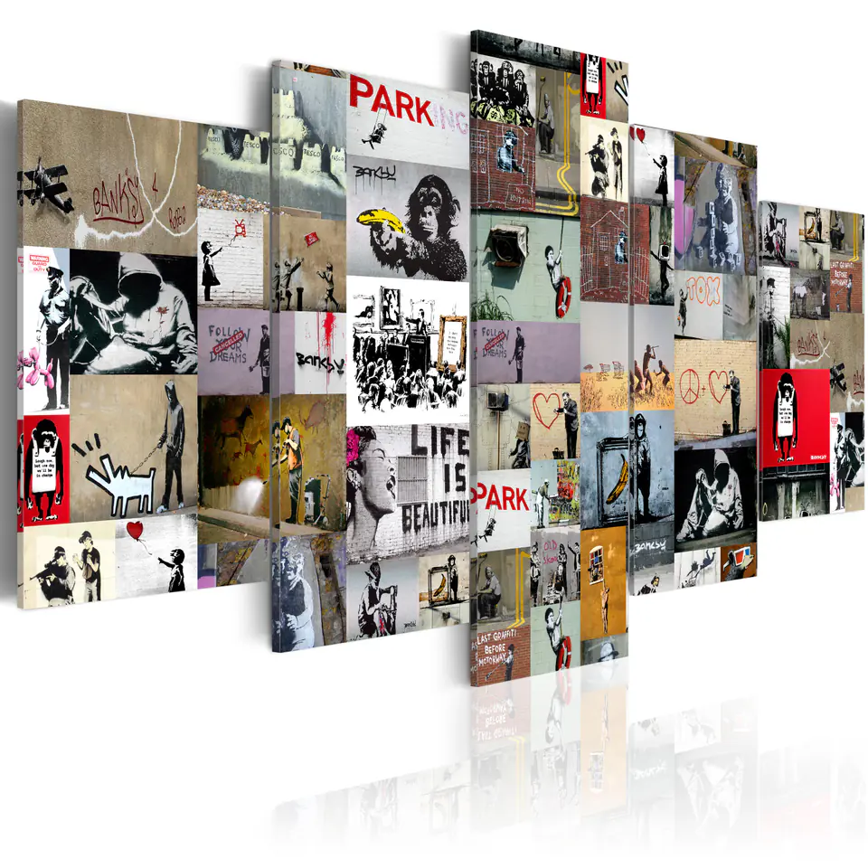 ⁨Painting - Art of collage: Banksy IV (size 100x50)⁩ at Wasserman.eu